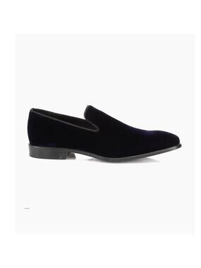 Saks Fifth Avenue COLLECTION Men's Size 9.5 Black Velvet Loafers Almond Toe NEW
